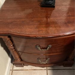 Cherry Wood Bed Set Needs Some Touch Ups But Other Then That In Good Shape.