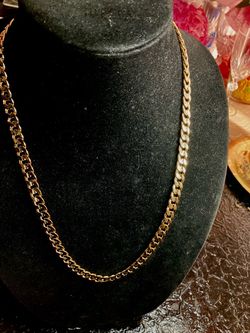 14k Gold PLATED Cuban Link Chain Necklace