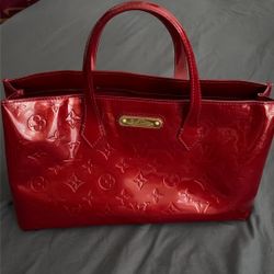 Authentic Red Louis Vuitton Vintage Handbag 