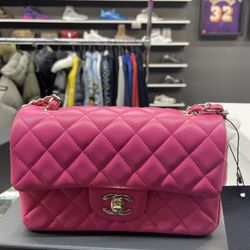 Chanel Lambskin Quilted Mini Rectangular Flap