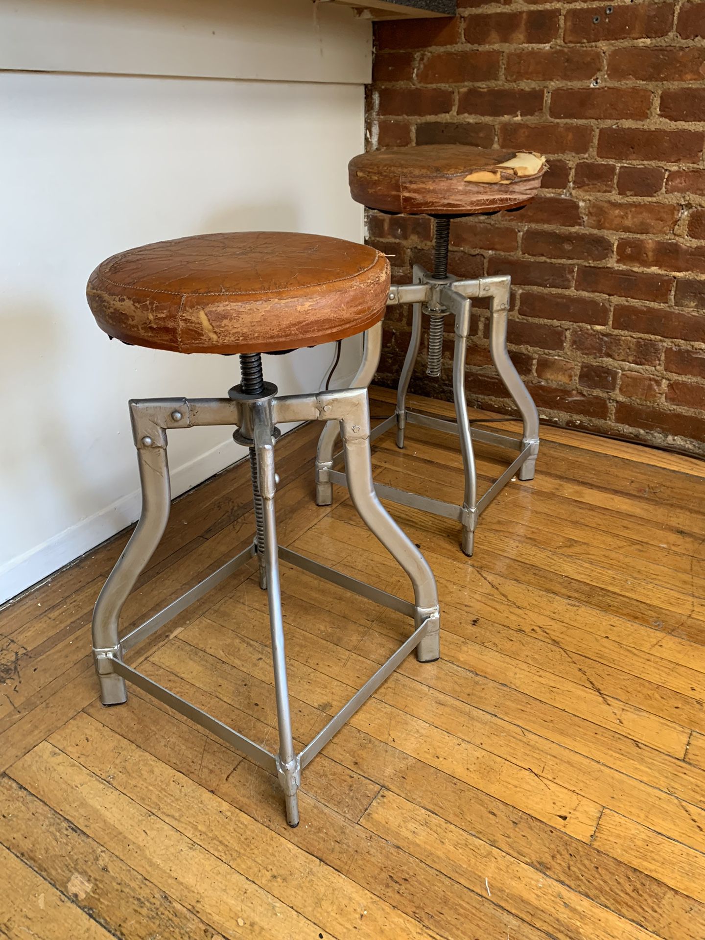 Pair Of Leather Stools 