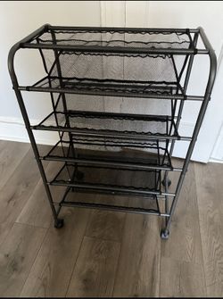 5-Tier 2-Sided Rolling 30 Pair Closet Shoe Cart