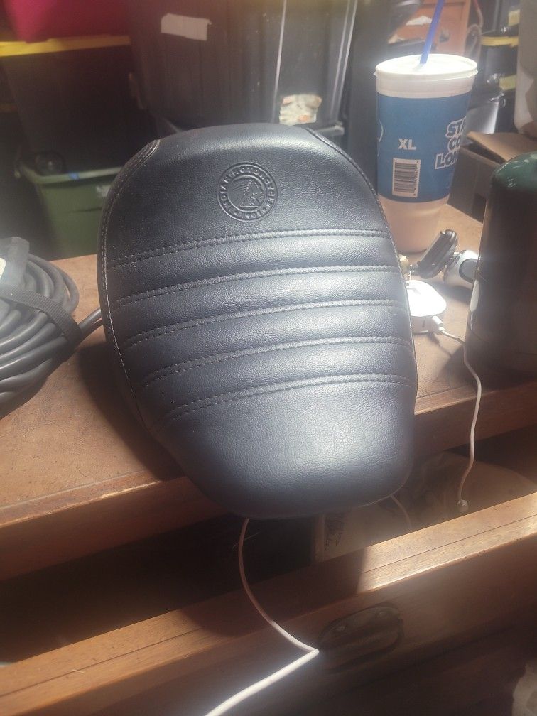 Black Leather Indian Bober Motorcycle Seat