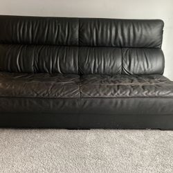 FREE Black Faux Leather Couch L Shape 