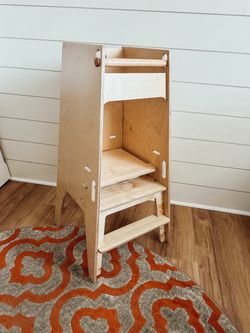 Sprout Kids Sous-Chef Toddler Tower / Montessori Kitchen Helper – Natural
