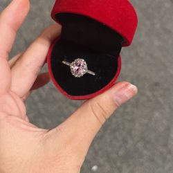 Pink Silver Zircon Ring 