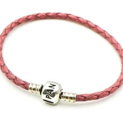 Pandora Bracelet Pink Leather 7 Inch authentic Excellent 