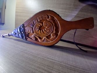 Decorative Wood and Leather Fire Bellows