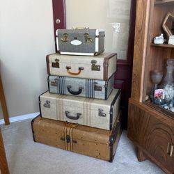 Vintage luggage display