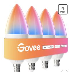 Govee Bombilla LED E12, bombillas inteligentes que funcionan con materia, Alexa, Google Assistant,