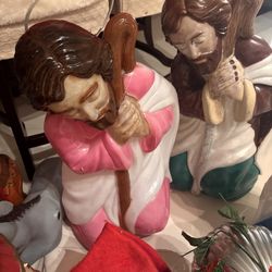 VINTAGE RARE BLOW MOLD NATIVITY CHRISTMAS 🎄 3ft 