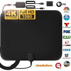 HDTV Antenna, 2024 Upgraded Digital Indoor HDTV Antenna Up to 120 Mile Range, 4K HD VHF UHF Freeview Television Local Channels Detachable Signal