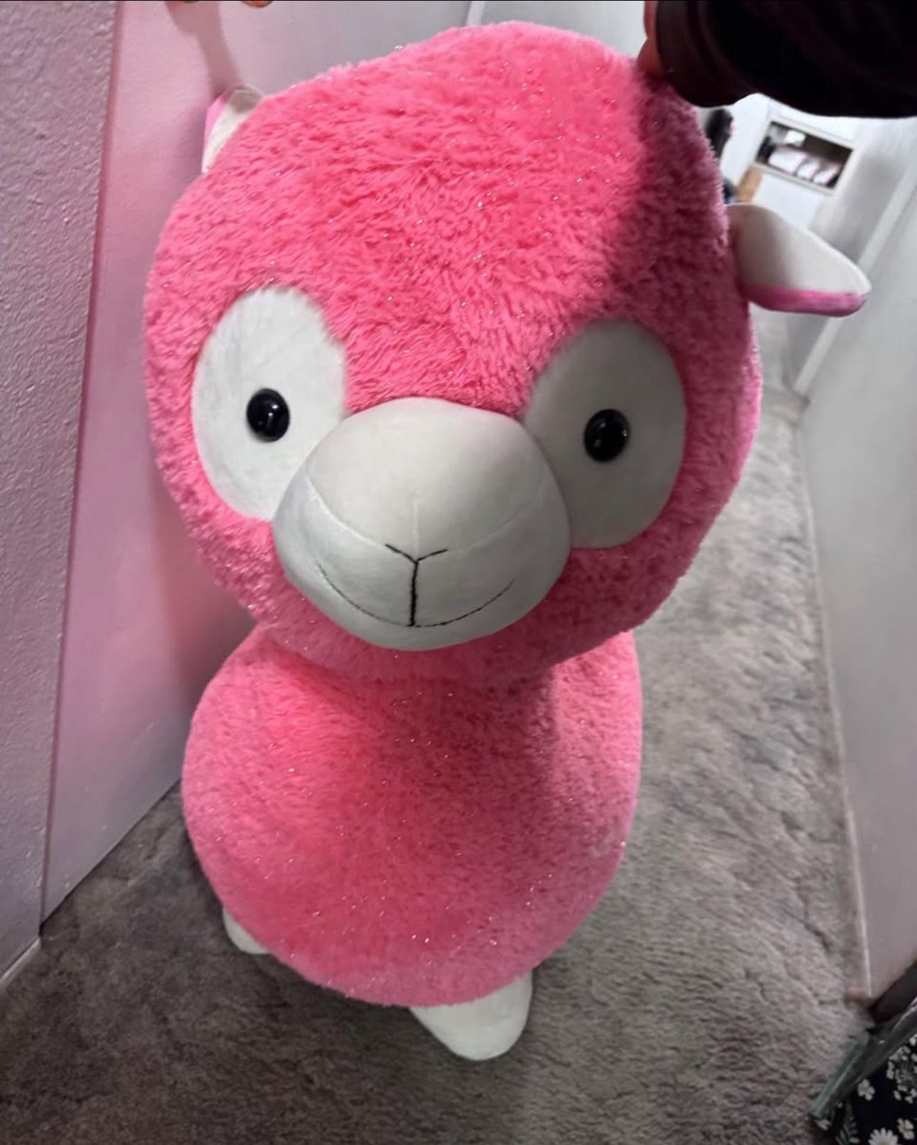 Large Pink Stuffed Alpaca