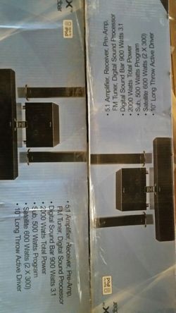 Two new towers and center channel, (Sub woofer not included )