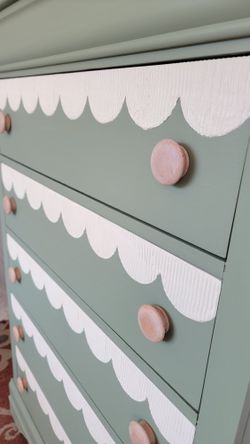 Sage Green Boho Style 5 Drawer Chest With Wooden Knobs/dresser for Sale in  Irwindale, CA - OfferUp