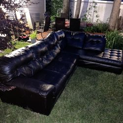Furniture Brown Leather Sectional Couch 