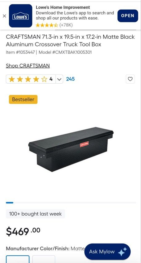 Craftsman Crossover Truck Tool Box