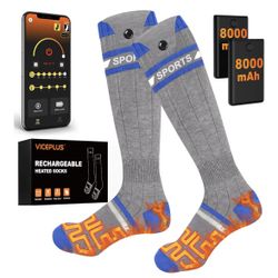 2 Heated Socks for Men Women with App Control, Foot Warmer for Skiing,Hiking, 8000mAh