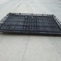 Medium dog crate and indigo dog igloo
