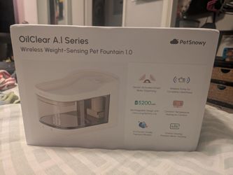 NEW PetSnowy OilClear Wireless Weight-Sensing Pet Fountain