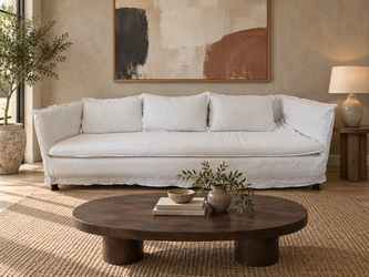 Brand New Luxury Linen 3-Seater Sofa (Caravane Holi - Retail $5,200)