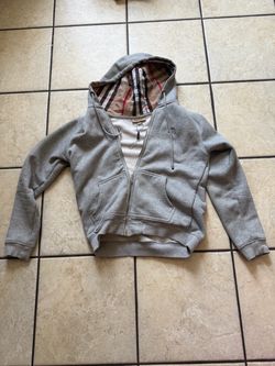 Burberry Gray Zip-Up Hoodie