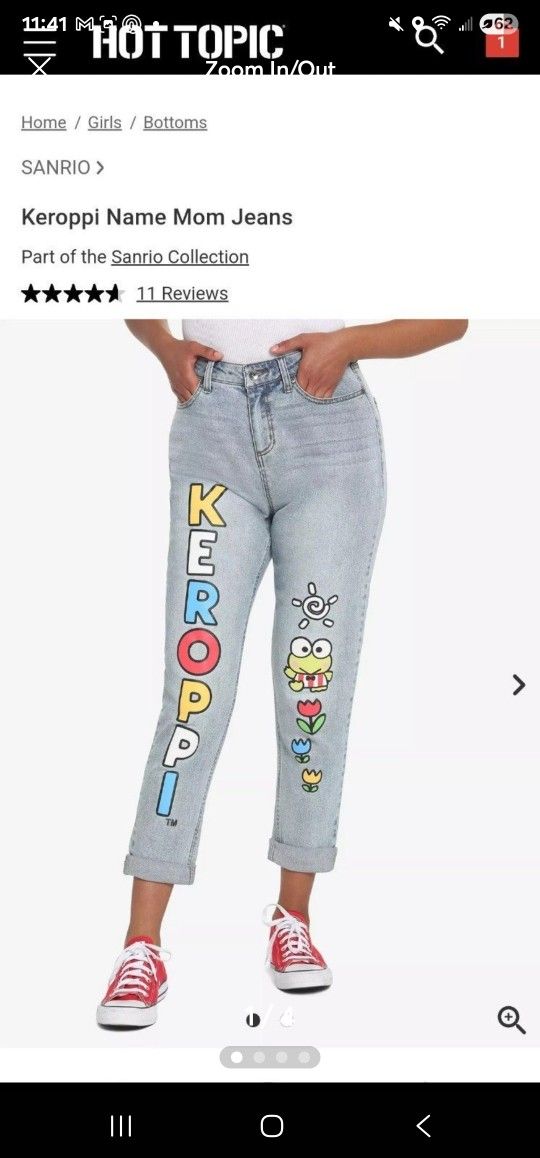 Hot Topic Keroppi and Little Twin Stars Bundle Mom Jeans