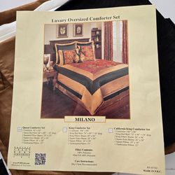 Queen 8 pc Comforter set & wall art