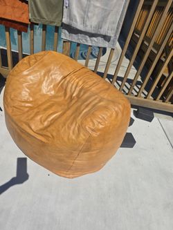 Leather huge bean bag chair