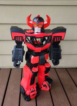 2015 Fisher Price Imaginext Power Rangers Morphin Megazord Red Black Figure 27 inches tall