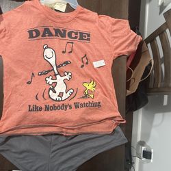 New Snoopy Short Pajama Set M Adult 