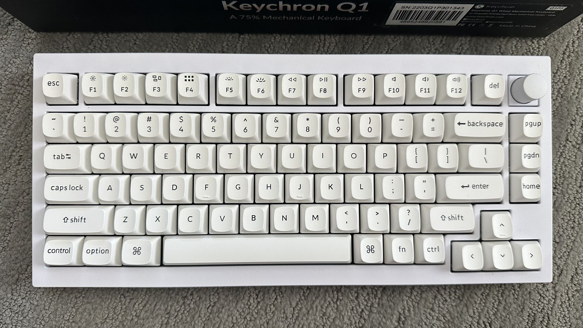 Keychron Q1 White 75% Mechanical Keyboard