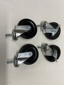 NEW 4″ x 1″ Caster Wheels – Set of 4 (2 Locking, 2 Swivel) – Heavy Duty