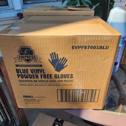 BLUE VINYL POWDER FREE GLOVES -1000