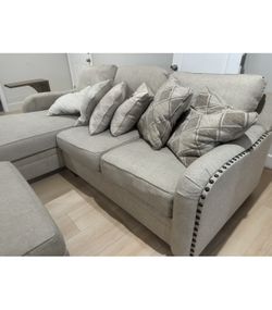 3-Piece sectional, Chaise and ottoman