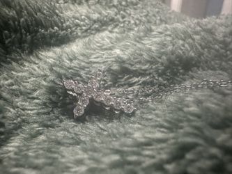 Gra Certified Moissanite And Silver Cross Necklace