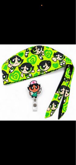 Powerpuff Girls Scrub Cap with Badge Reel