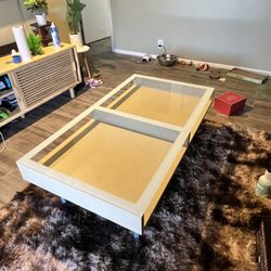 Hand Made Wood And Glass Coffee Table 