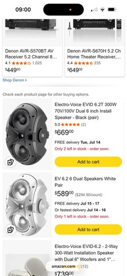 2x Concert sound speakers and 4 other large speakers
