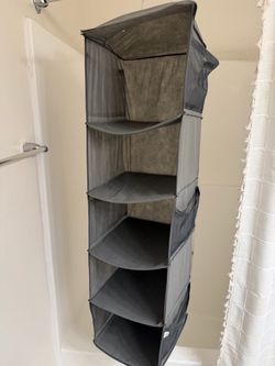 Grey 5-Shelf Hanging Closet Organizer