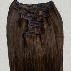 Brunette Human Hair Clip-In Extensions
