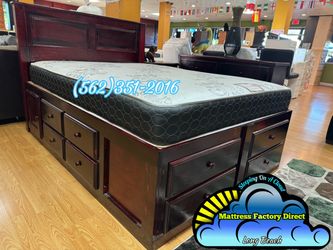 Queen storage bed Cherry with mattresses colchones camas nuevas new