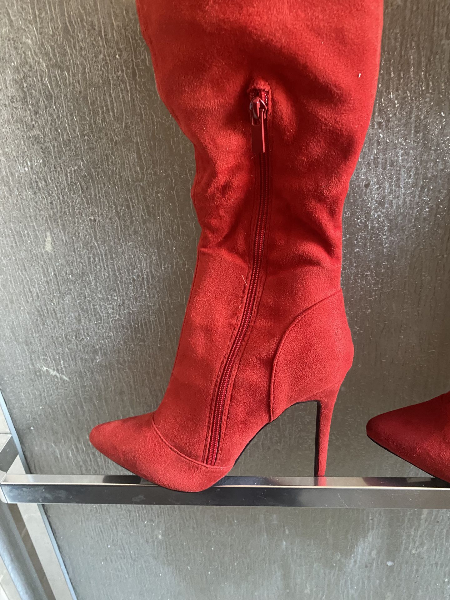 Red Thigh high boots