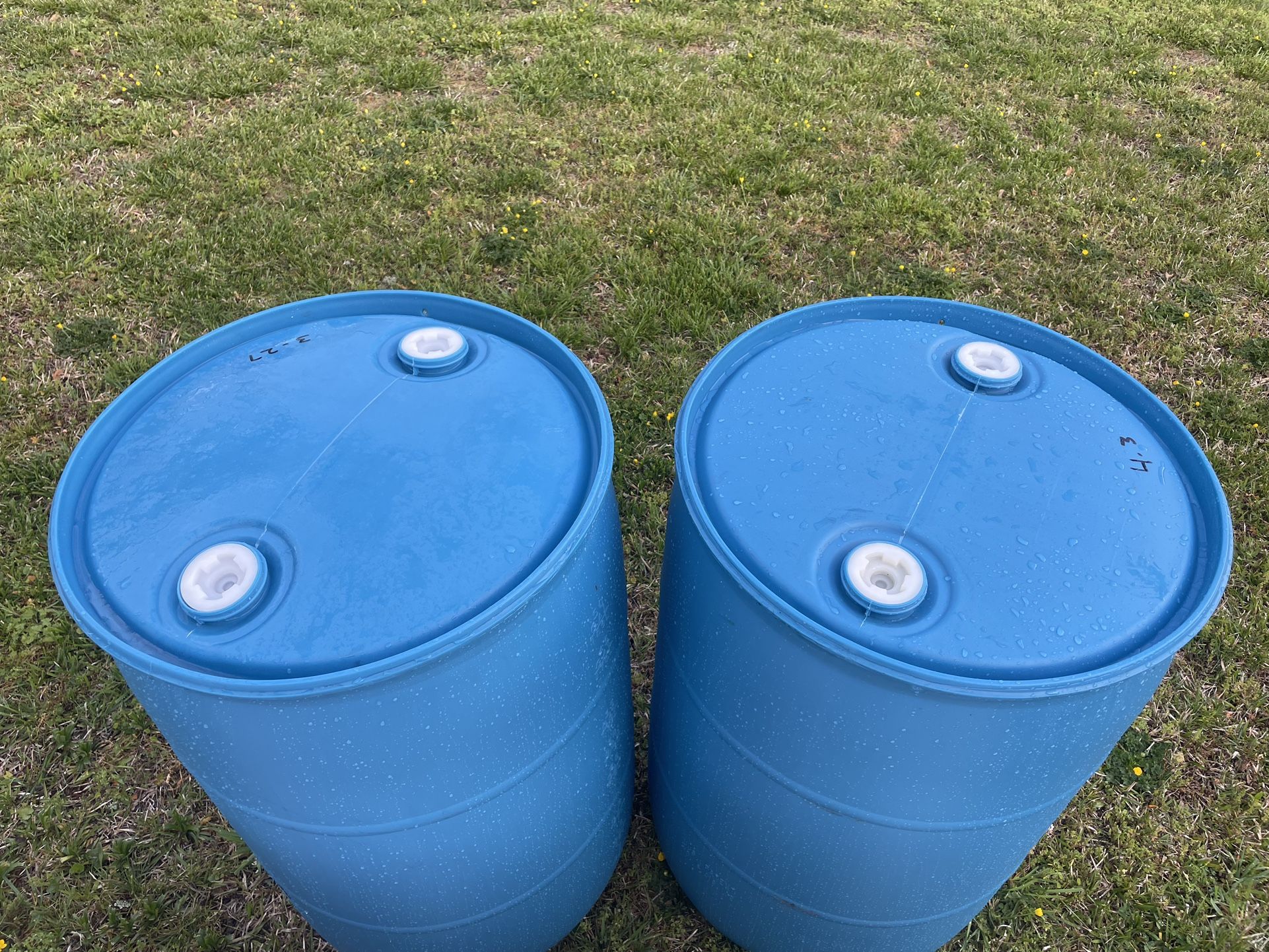 55 Gallon Plastic Barrels (1 Available), 30 Gallon Barrels (1 Available