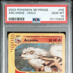 PSA 10 GEM MINT Arcanine H2/H32 HOLO Rare 2003 Pokémon SKYRIDGE Pokemon