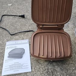 George Foreman 2 Serving Grill & Panini Copper Infused Coating 