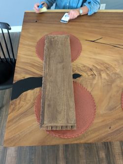 Magnolia hand carved wood shelf