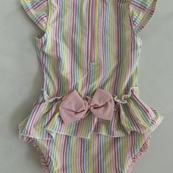 RuffleButts Baby/Toddler Girls Ruffle Strap One Piece Swimsuit w/UPF 50+ Sun Protection