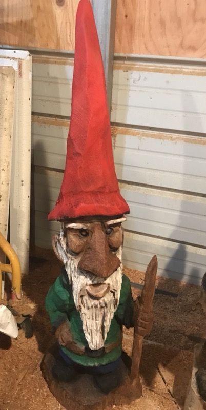 40” Garden Gnome chainsaw carving