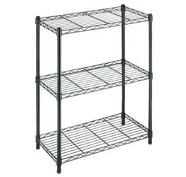 HDX 3-Tier Steel Wire Shelving Unit in Black (24 in. W x 30 in. H x 14 in. D)=046